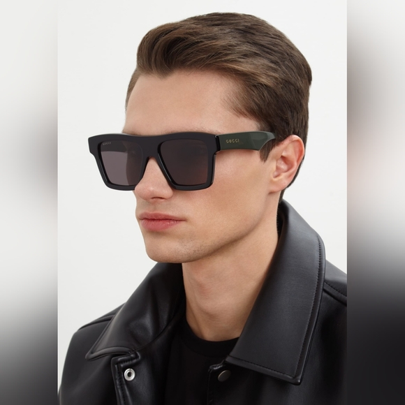 Original 💯BRAND NEW GUCCI GG0962S 009 Black/Green/Grey Unisex Sunglasses - Picture 1 of 14